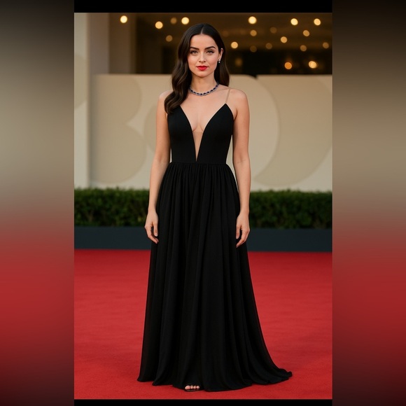 Dress the Population Dresses & Skirts - DRESS THE POPULATION 'PATRICIA' ILLUSIONS CHIFFON ROMANTIC BLACK MAXI DRESS sz S